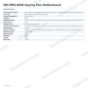 MSI MPG B550 Gaming Plus Motherboard