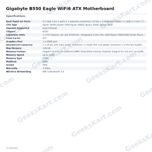 Gigabyte B550 Eagle WiFi6 ATX Motherboard