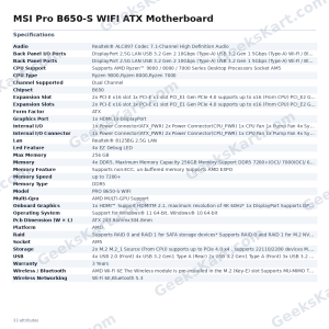 MSI Pro B650-S WIFI ATX Motherboard