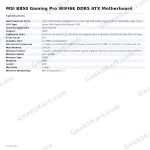 MSI B850 Gaming Pro WIFI6E DDR5 ATX Motherboard