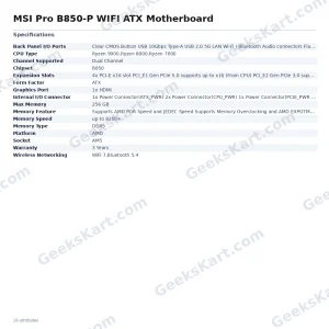 MSI Pro B850-P WIFI ATX Motherboard