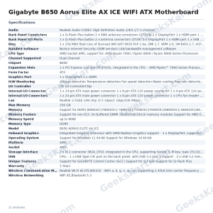 Gigabyte B650 Aorus Elite AX ICE WIFI ATX Motherboard