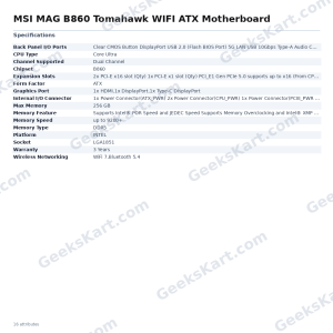 MSI MAG B860 Tomahawk WIFI ATX Motherboard