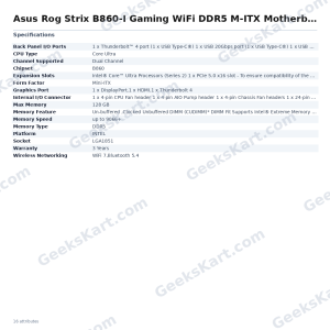 Asus Rog Strix B860-I Gaming WiFi DDR5 M-ITX Motherboard