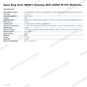 Asus Rog Strix B860-I Gaming WiFi DDR5 M-ITX Motherboard