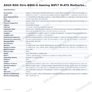 ASUS ROG Strix B860-G Gaming WIFI7 M-ATX Motherboard