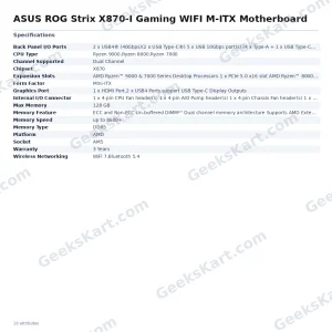 ASUS ROG Strix X870-I Gaming WIFI M-ITX Motherboard