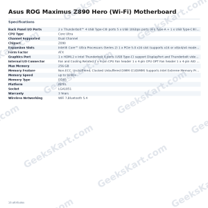 Asus ROG Maximus Z890 Hero (Wi-Fi) Motherboard