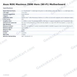 Asus ROG Maximus Z890 Hero (Wi-Fi) Motherboard