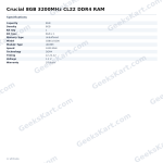 Crucial 8GB 3200MHz CL22 DDR4 RAM