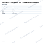 TeamGroup T-Force Elite 8GB 3200MHz CL22 DDR4 RAM