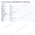 Corsair Vengeance 16GB 5600MHz CL40 DDR5 RAM