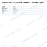 Kingston Fury Impact 32GB 3200MHz CL20 DDR4 Laptop RAM