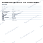 Adata XPG Gammix D35 White 32GB 3200MHz CL16 DDR4 RAM