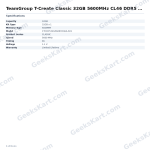 TeamGroup T-Create Classic 32GB 5600MHz CL46 DDR5 Laptop RAM