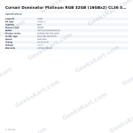 Corsair Dominator Platinum RGB 32GB (16GBx2) CL36 5600MHz DDR5 RAM