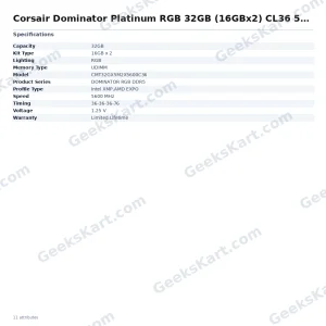 Corsair Dominator Platinum RGB 32GB (16GBx2) CL36 5600MHz DDR5 RAM