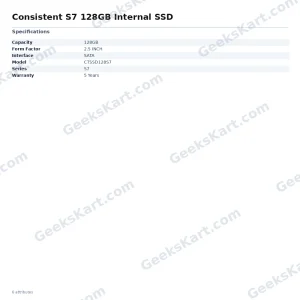 Consistent S7 128GB Internal SSD