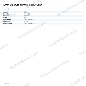 EVM 256GB NVMe Gen3 SSD