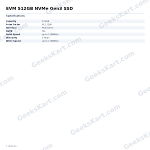 EVM 512GB NVMe Gen3 SSD