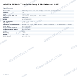 ADATA SE880 Titanium Gray 1TB External SSD