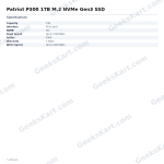 Patriot P300 1TB M.2 NVMe Gen3 SSD