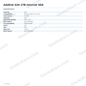 Addlink S20 1TB Internal SSD