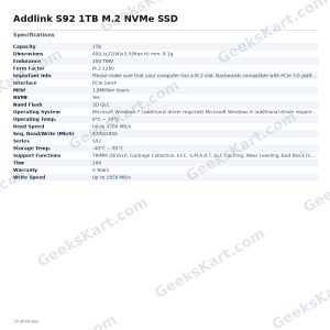 Addlink S92 1TB M.2 NVMe SSD