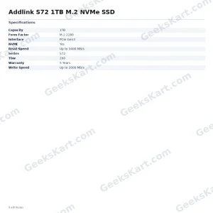 Addlink S72 1TB M.2 NVMe SSD