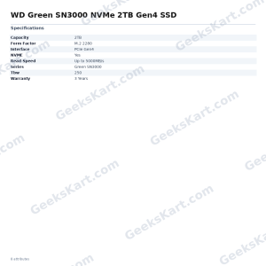 WD Green SN3000 NVMe 2TB Gen4 SSD