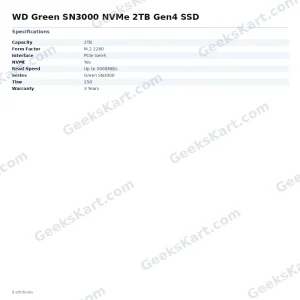 WD Green SN3000 NVMe 2TB Gen4 SSD