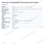Samsung T7 Shield Beige 1TB Portable External SSD
