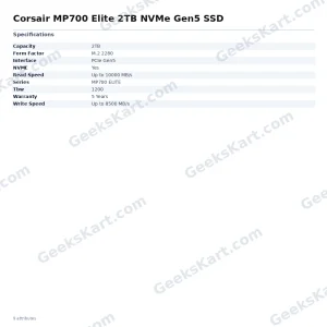 Corsair MP700 Elite 2TB NVMe Gen5 SSD