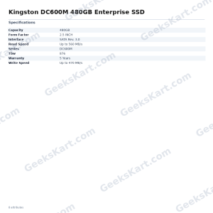 Kingston DC600M 480GB Enterprise SSD