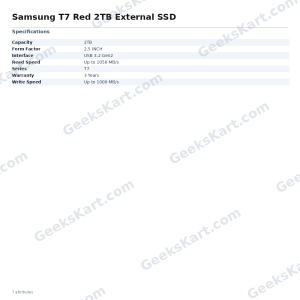 Samsung T7 Red 2TB External SSD