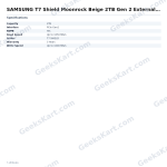 SAMSUNG T7 Shield Moonrock Beige 2TB Gen 2 External SSD