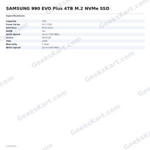 SAMSUNG 990 EVO Plus 4TB M.2 NVMe SSD