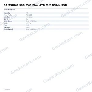 SAMSUNG 990 EVO Plus 4TB M.2 NVMe SSD