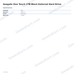 Seagate One Touch 1TB Black External Hard Drive