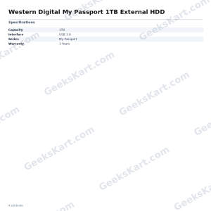 Western Digital My Passport 1TB External HDD