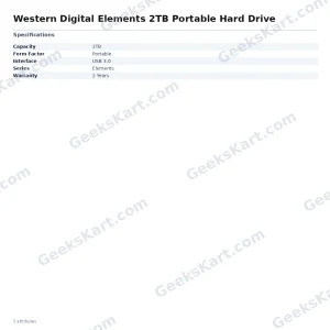 Western Digital Elements 2TB Portable Hard Drive