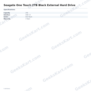 Seagate One Touch 2TB Black External Hard Drive