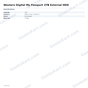 Western Digital My Passport 2TB External HDD