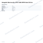 Seagate Barracuda 2TB 7200 RPM Hard Drive