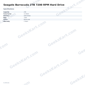 Seagate Barracuda 2TB 7200 RPM Hard Drive
