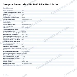 Seagate Barracuda 4TB 5400 RPM Hard Drive