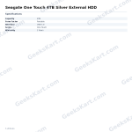 Seagate One Touch 4TB Silver External HDD