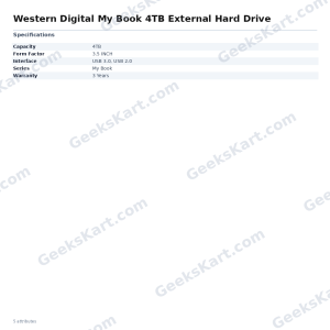 Western Digital My Book 4TB External Hard Drive
