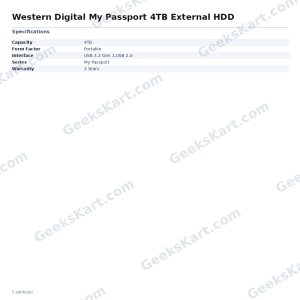 Western Digital My Passport 4TB External HDD