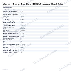 Western Digital Red Plus 4TB NAS Internal Hard Drive